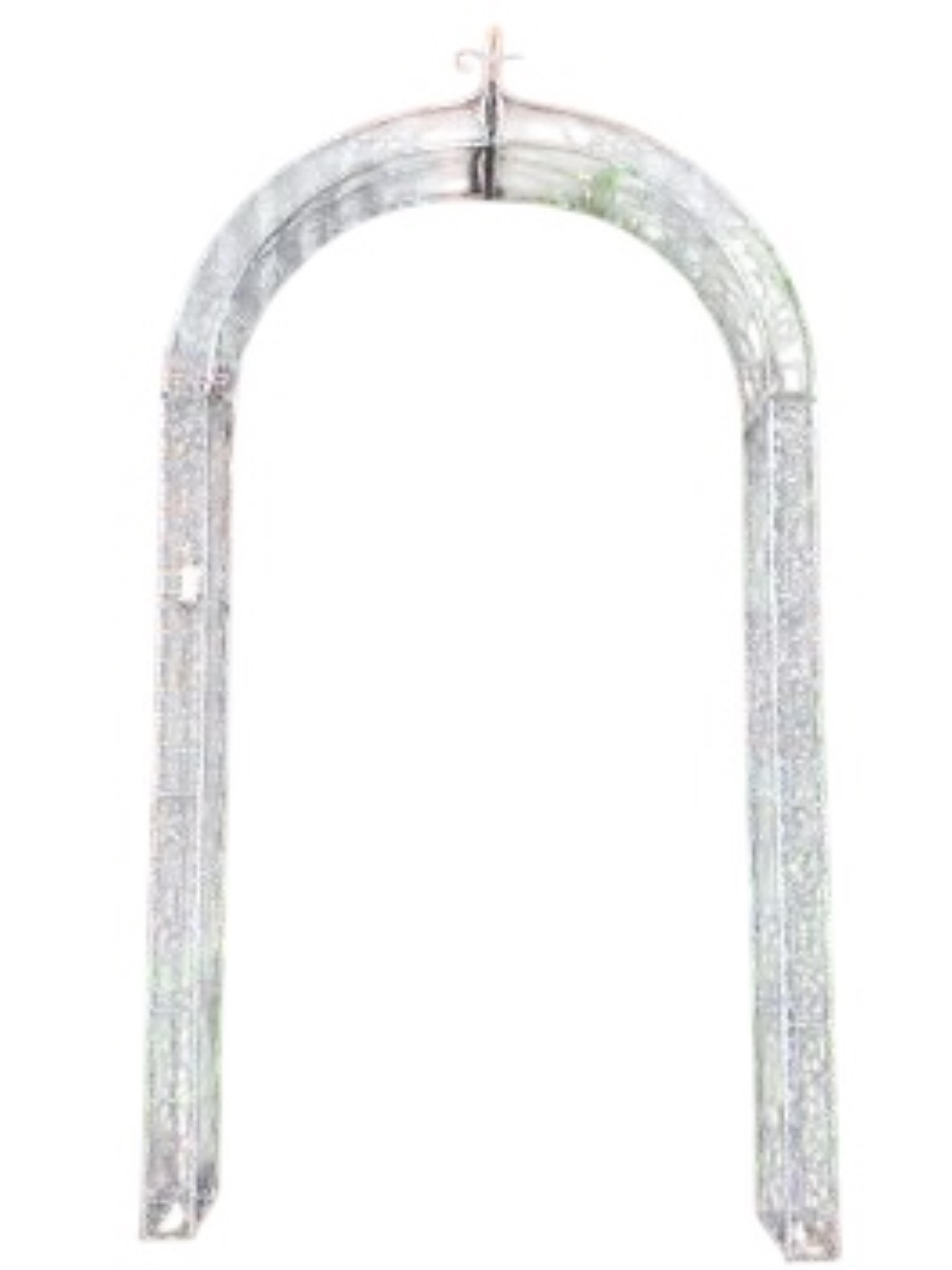 A painted metal garden arch, width 132cm, height 240cm